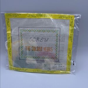 Jacque's Yarn Design Screw The Golden Years Cross Stitch NeedlepointKit